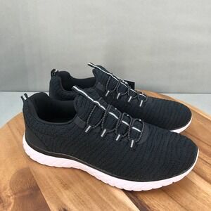 Athletic Works Memory Foam Sneakers Walking Shoes Black White Womens Size 9